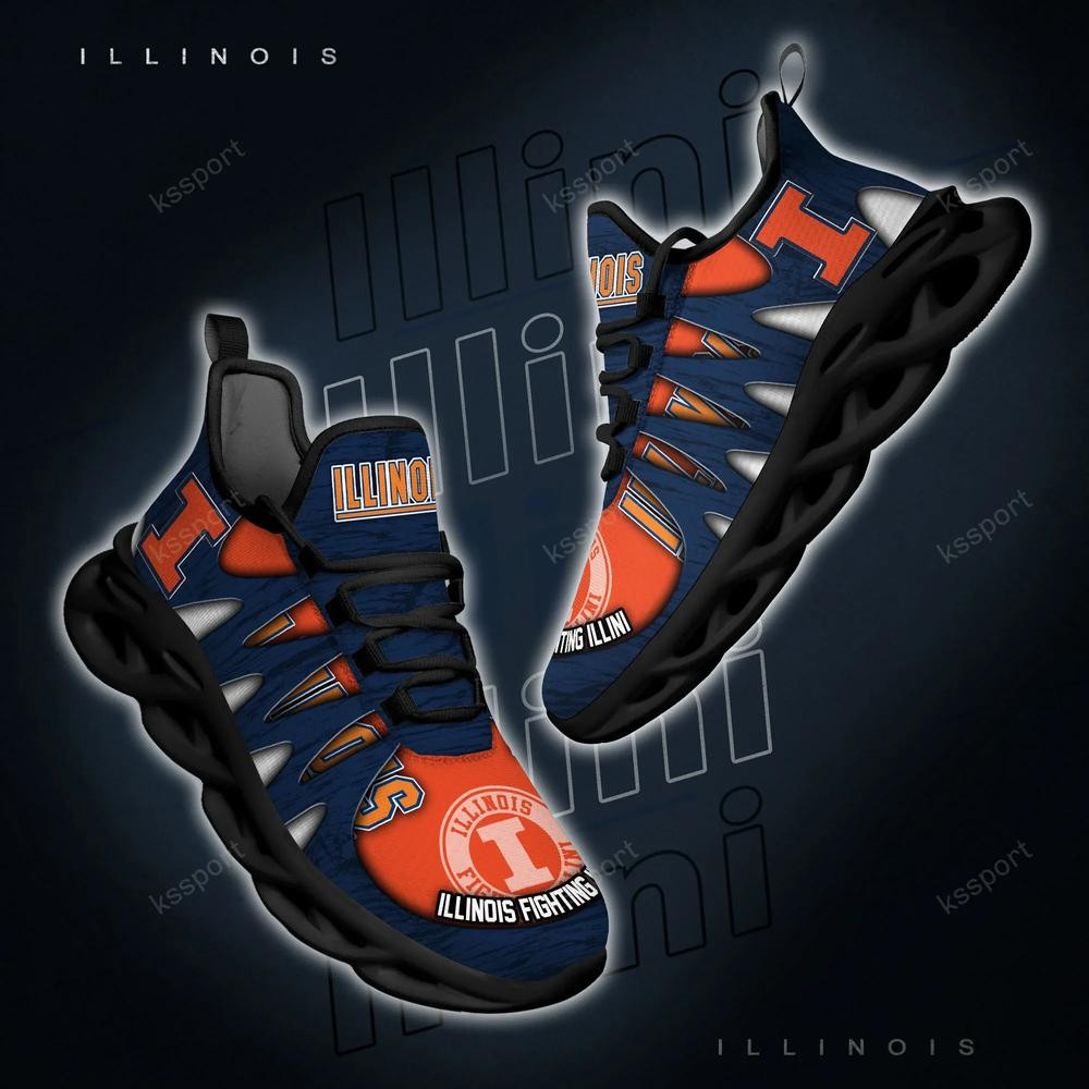 Illinois Fighting Illini Max Soul Shoes, Running Sneakers