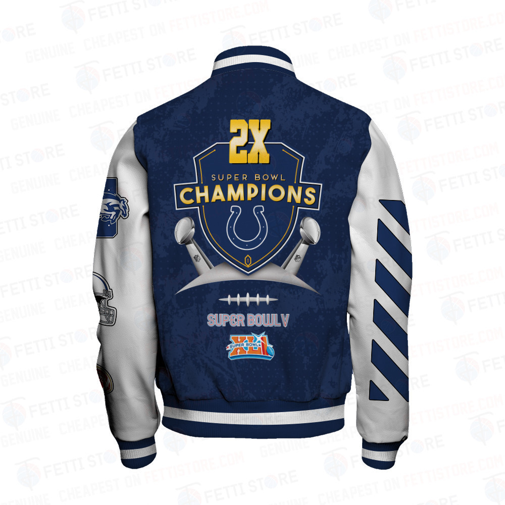 Indianapolis Colts 2X Champions Print Varsity Jacket SFAT V9