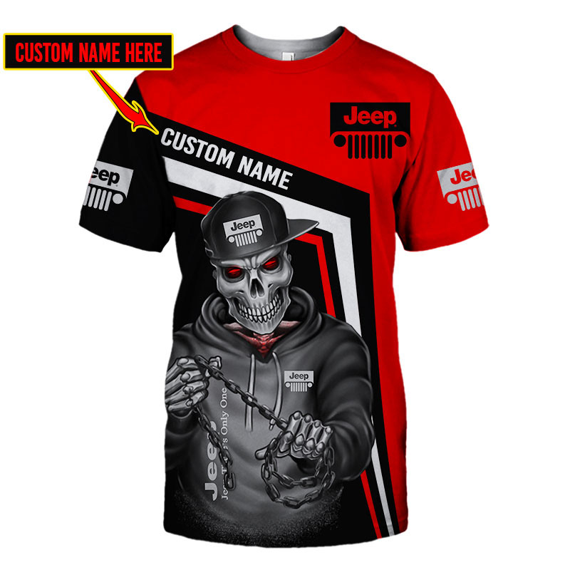 Jeep Skull Tshirt, sweatshirt, Polo, Hawaiian, Hoodie 3D Apparel Full Printing Custom Name