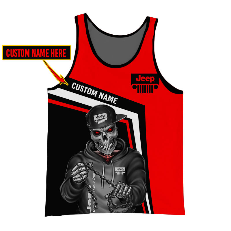 Jeep Skull Tshirt, sweatshirt, Polo, Hawaiian, Hoodie 3D Apparel Full Printing Custom Name