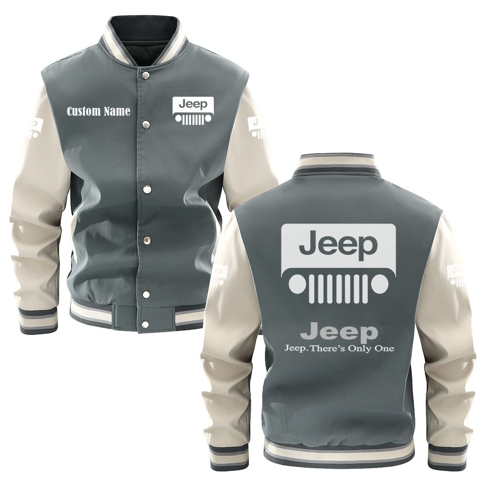 Jeep Varsity Jacket, Baseball jacket, Letterman Jacket Customize Name, Multicolor
