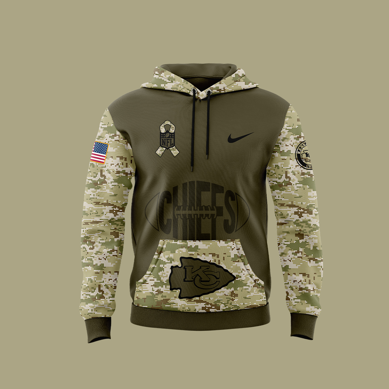 Kansas City Chiefs Camo Salute to Service Hoodie V2
