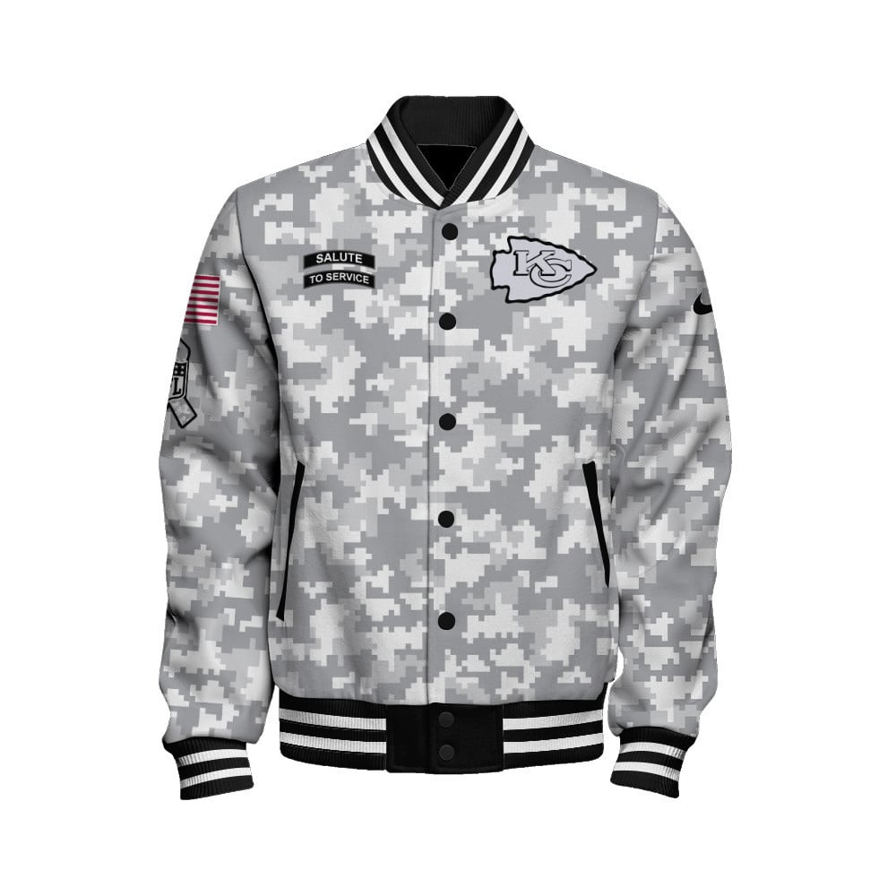 Kansas City Chiefs National Football League Arctic Camo Unisex Varsity Jacket