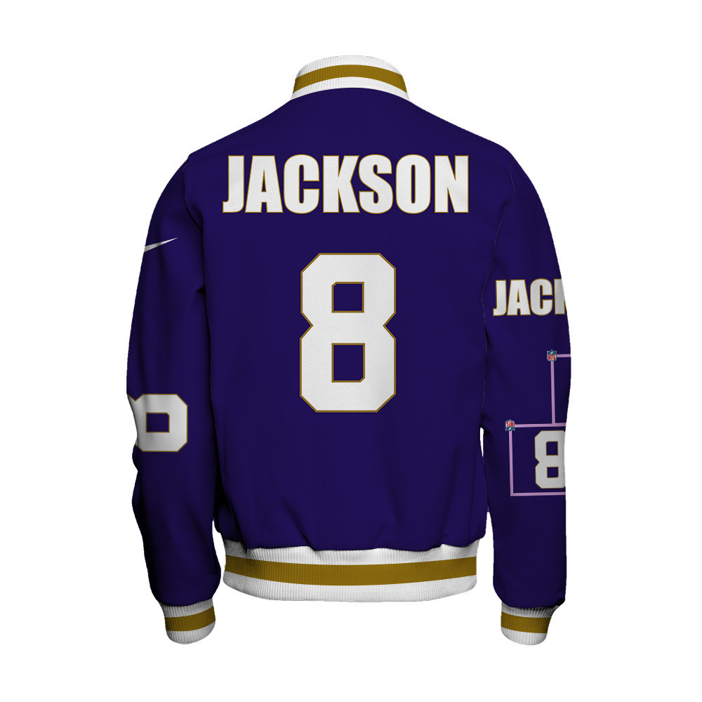 Lamar Jackson #8 Baltimore Ravens National Football League Unisex Varsity Jacket
