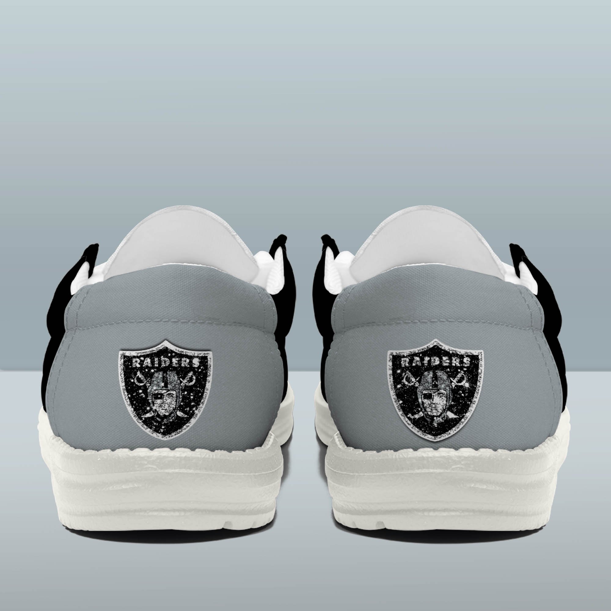 Las Vegas Raiders 32 Teams HeyDude Canvas Loafer Shoes Personalized Your Name
