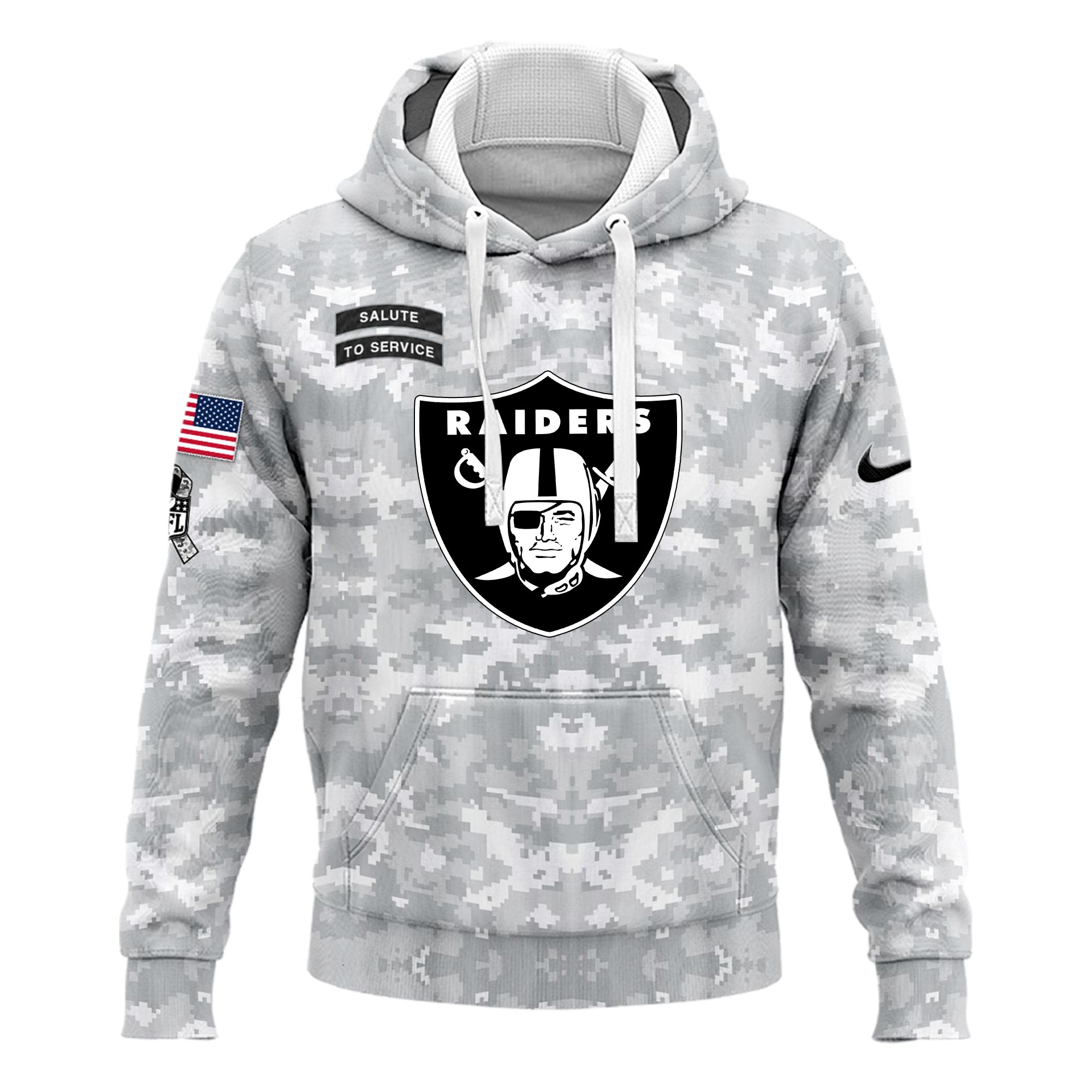 Las Vegas Raiders Arctic Camo Salute to Service Club Hoodie 2024