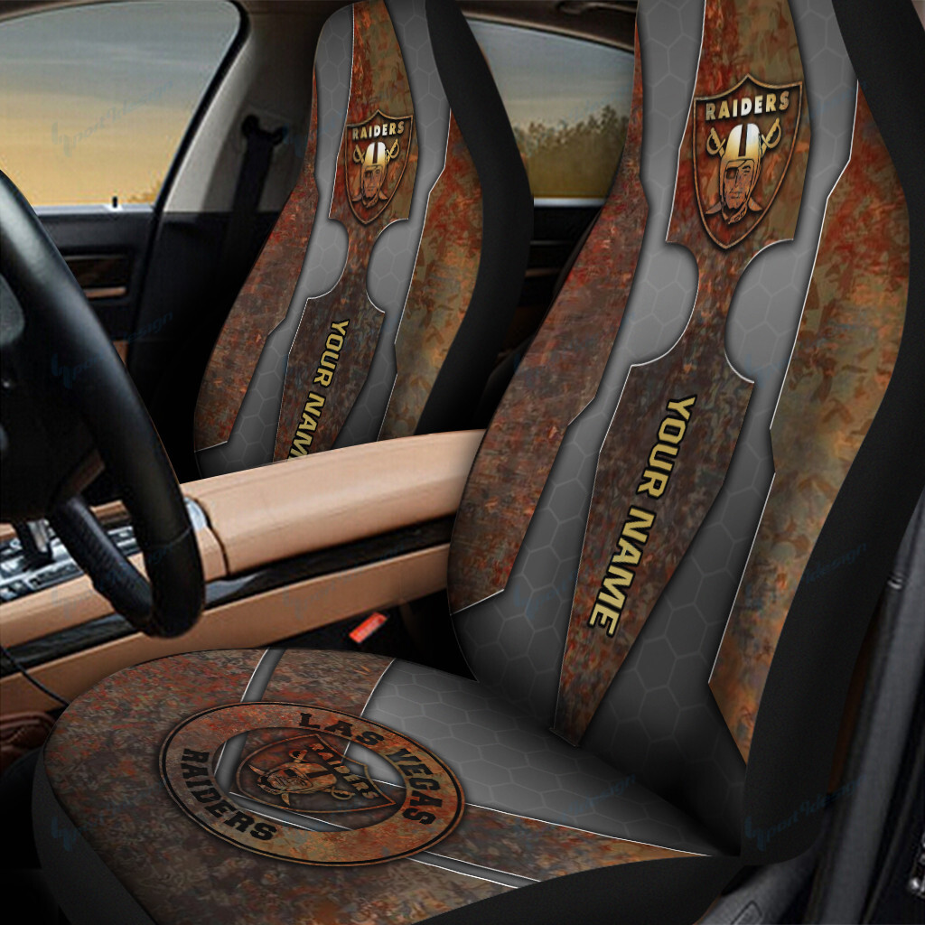 Las Vegas Raiders Personalized Car Seat Covers BG285