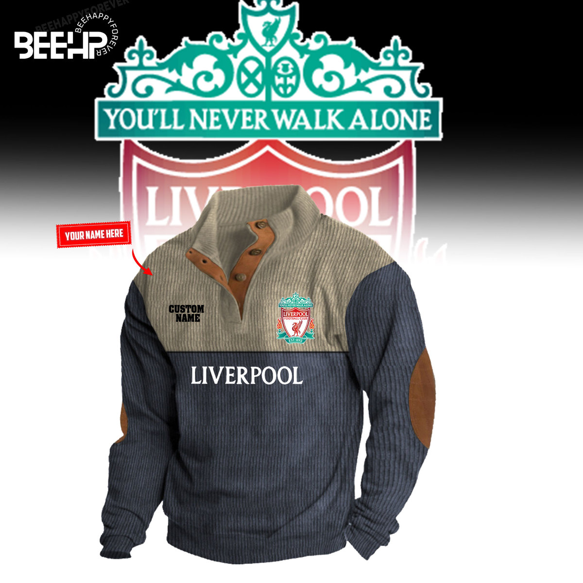 Liverpool Football 2D Fleece Sweater Fashions