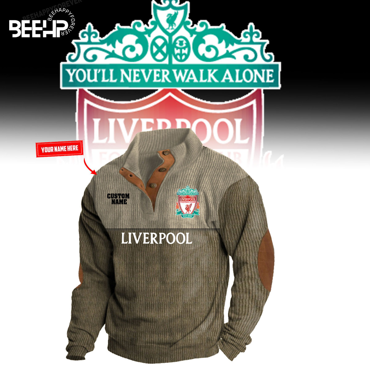 Liverpool Football 2D Fleece Sweater Fashions