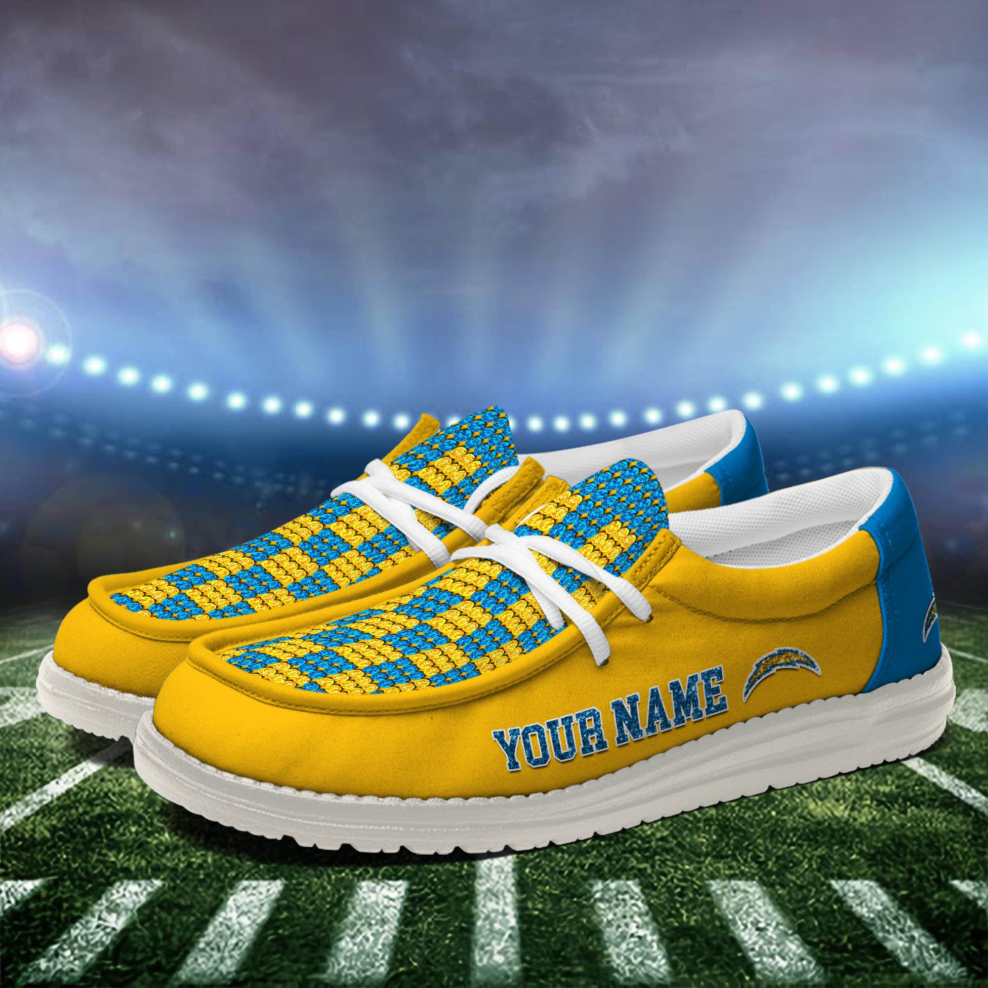 Los Angeles Chargers 32 Teams HeyDude Canvas Loafer Shoes Personalized Your Name