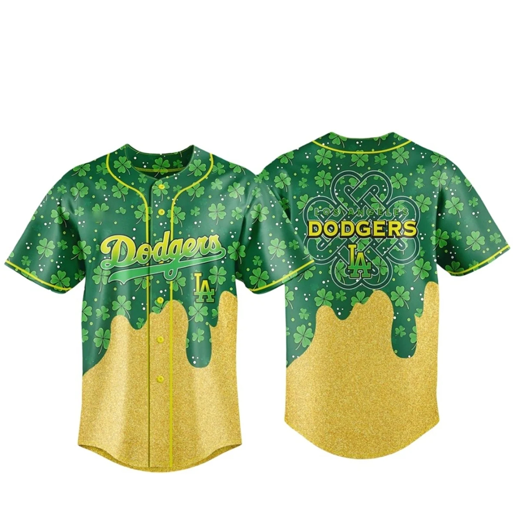 Los Angeles Dodgers Happy St Patrick’s Day 2026 Baseball Jersey