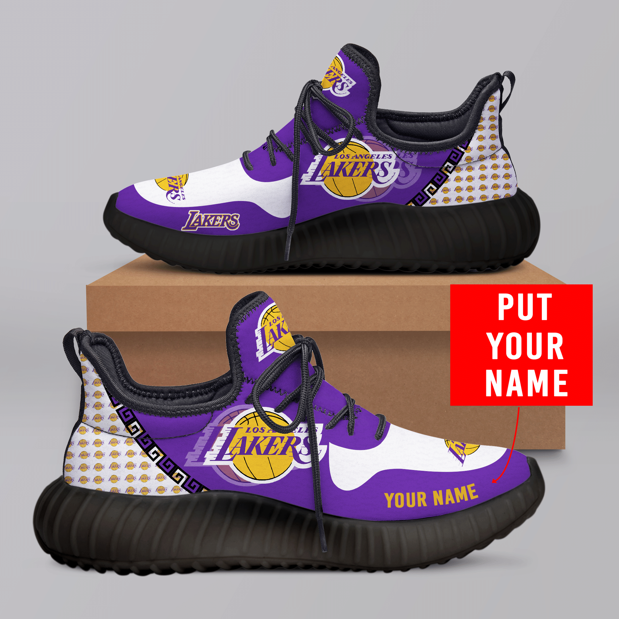 Los Angeles Lakers Custom Name YZ Shoes - v11