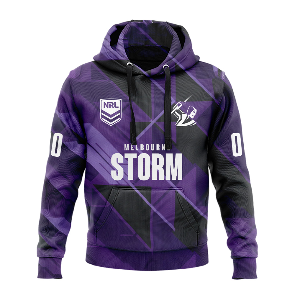 Melbourne Storm Black and Purple Hoodie Limited Custom Number