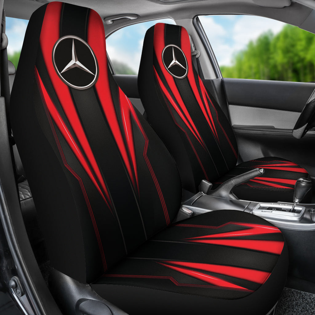 Mercedes Red Logo Car Seat Covers Metal Abstract Ph220913 -02