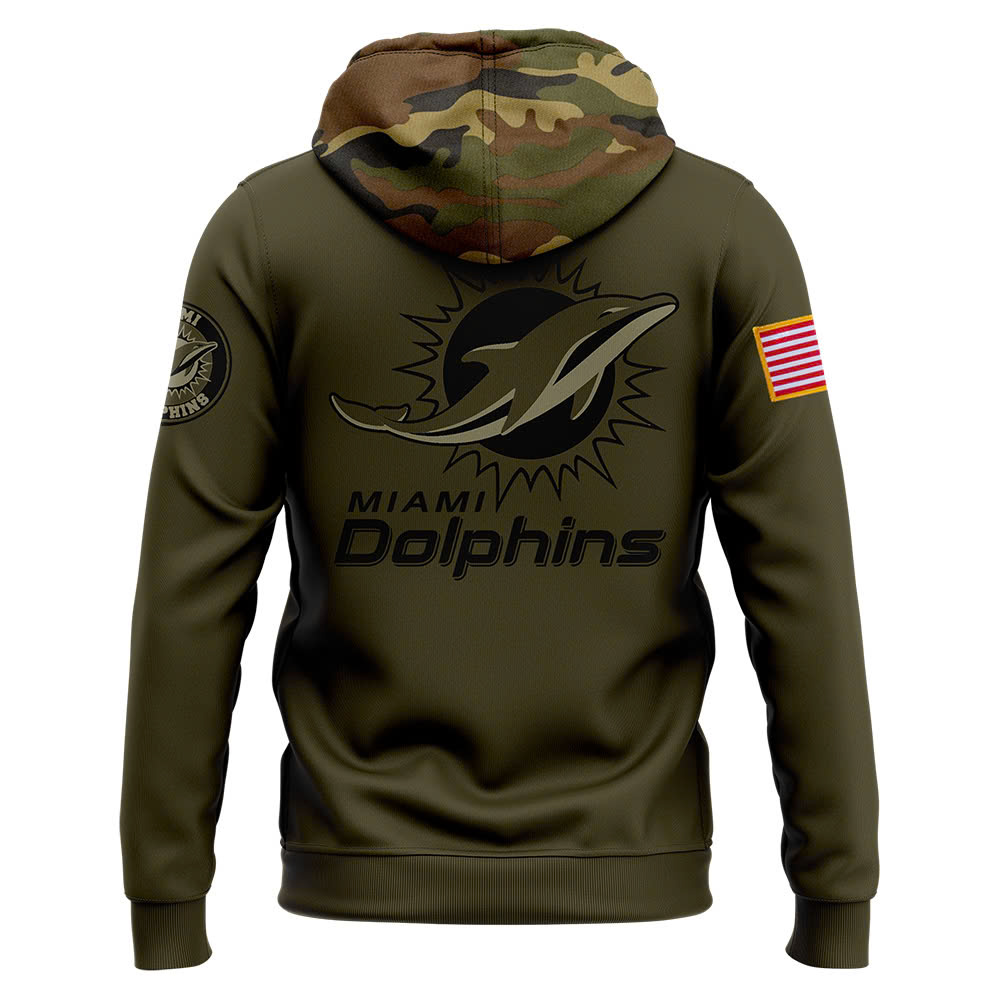 Miami Dolphins Camo Salute to Service Club Fleece Pullover Hoodie
