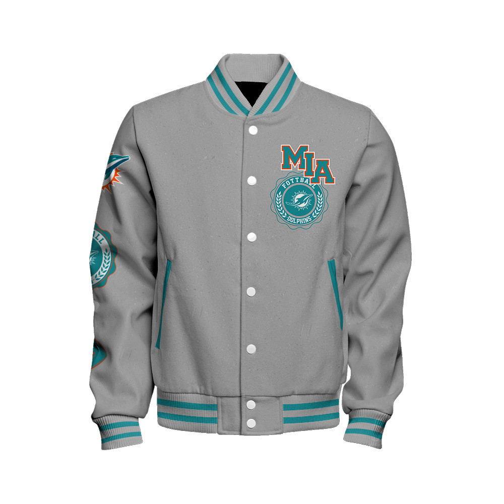 Miami Dolphins - Feel The Power Unisex Varsity Jacket