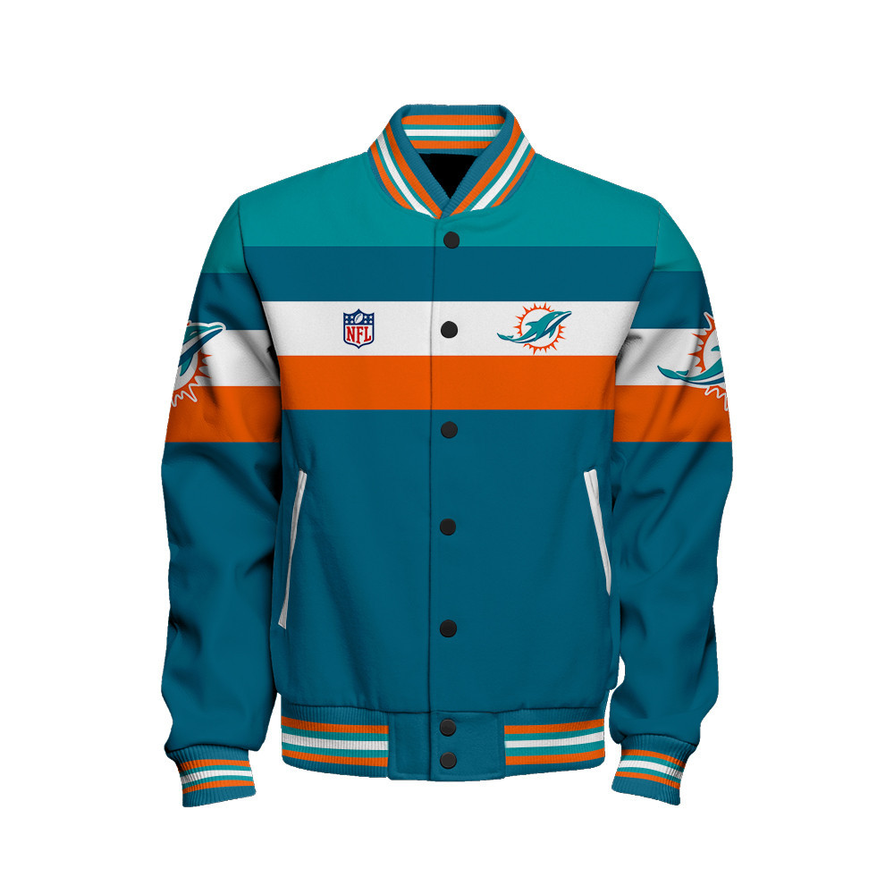 Miami Dolphins - Fire Burning Opponents Unisex Varsity Jacket