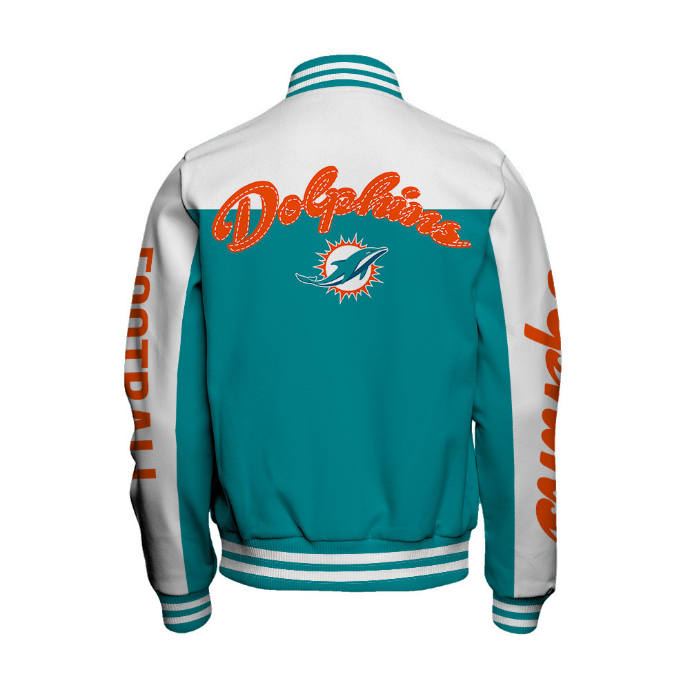 Miami Dolphins National Football League Face Any Weather Unisex Varsity Jacket
