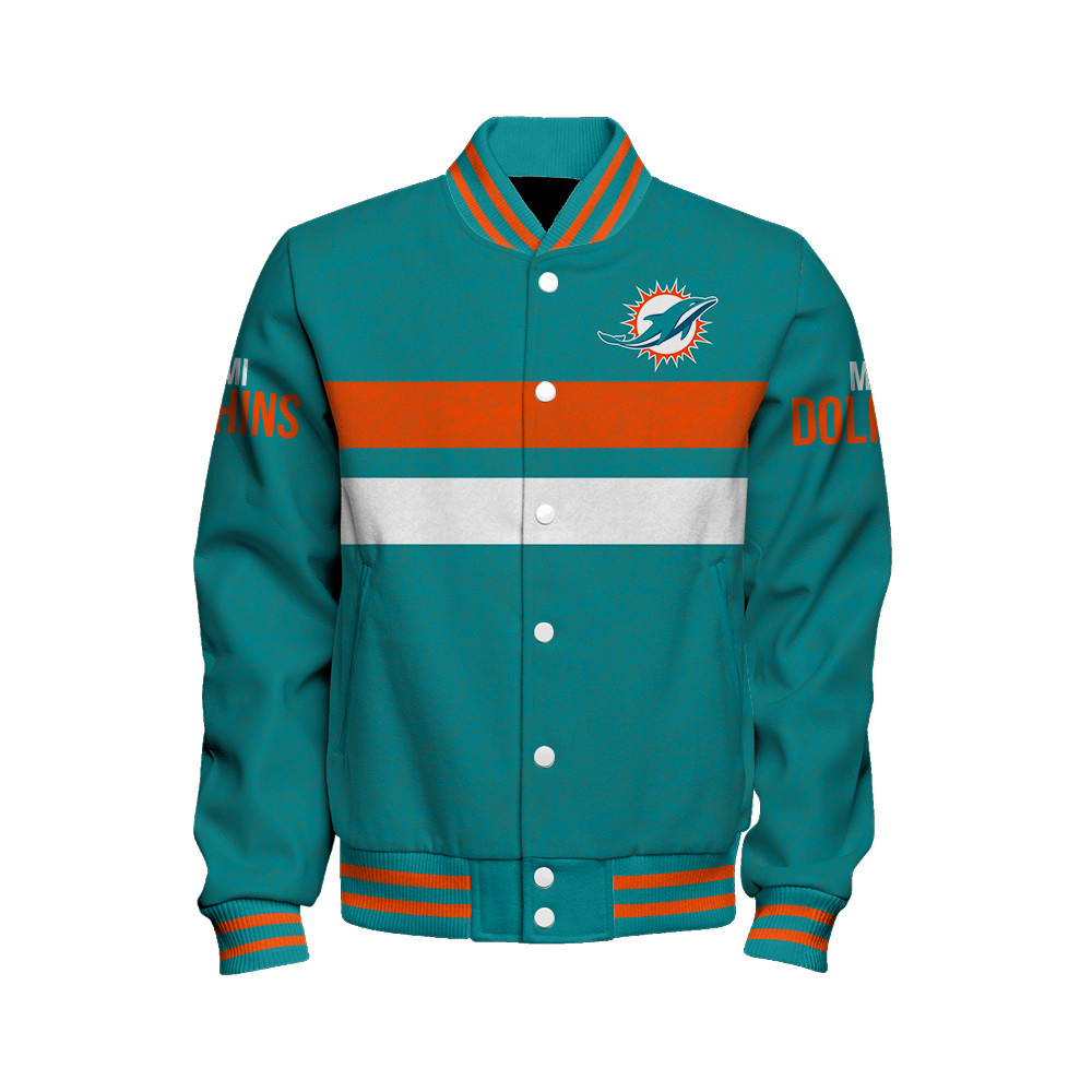 Miami Dolphins - Super Durable Unisex Varsity Jacket