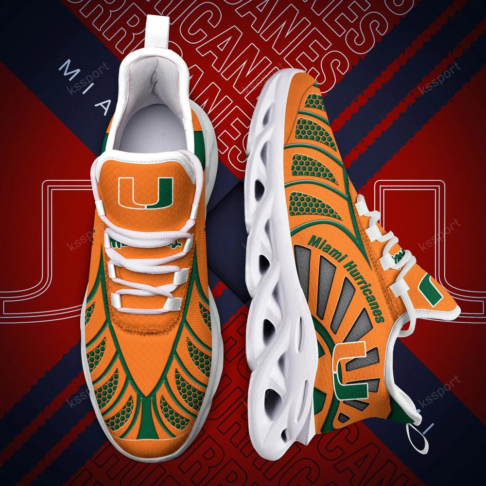 Miami Hurricanes Max Soul Clunky, Black And White Running Shoes