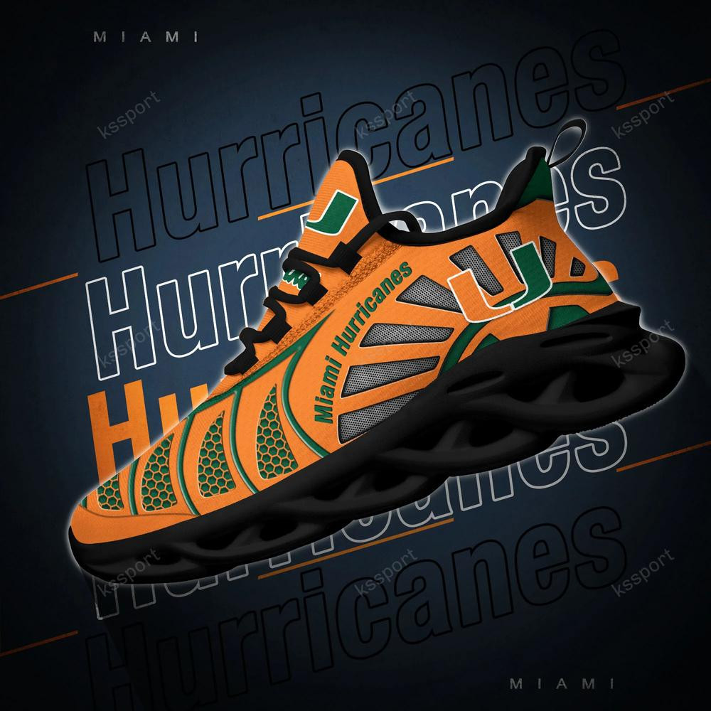 Miami Hurricanes Max Soul Clunky, Black And White Running Shoes