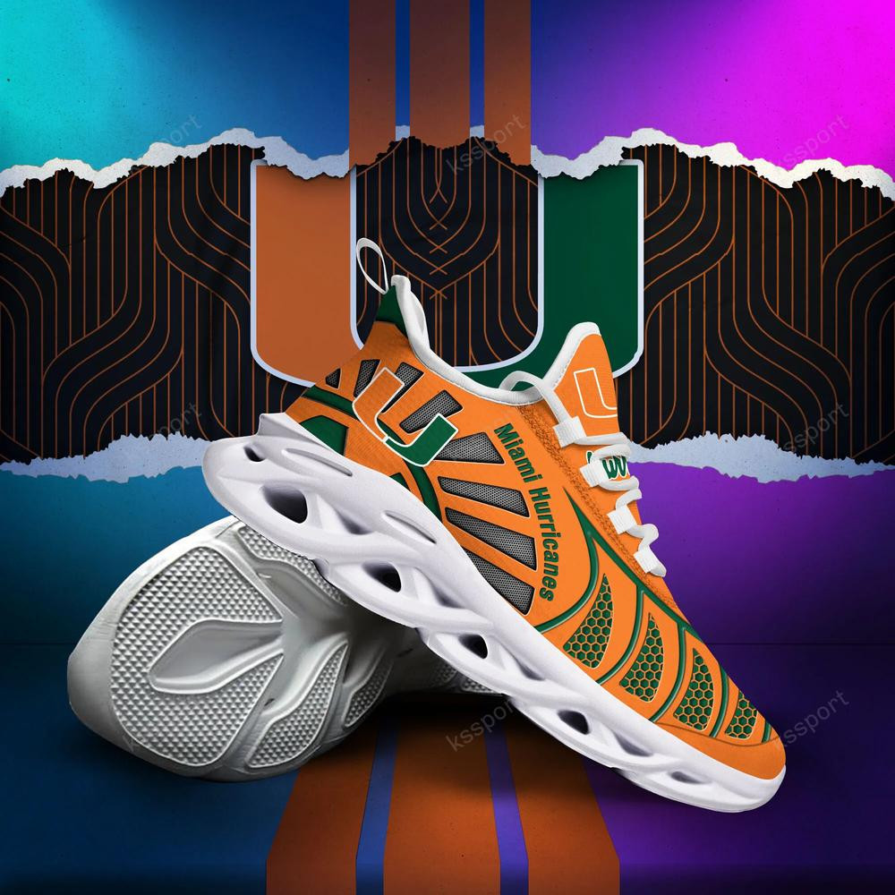 Miami Hurricanes Max Soul Clunky, Black And White Running Shoes