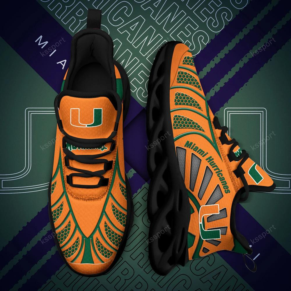 Miami Hurricanes Max Soul Clunky, Black And White Running Shoes