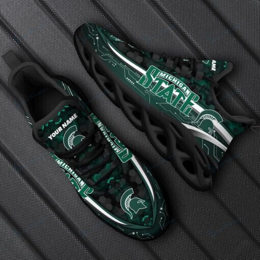 Michigan State Spartans Personalized Max Soul YZ Running Sneakers 123