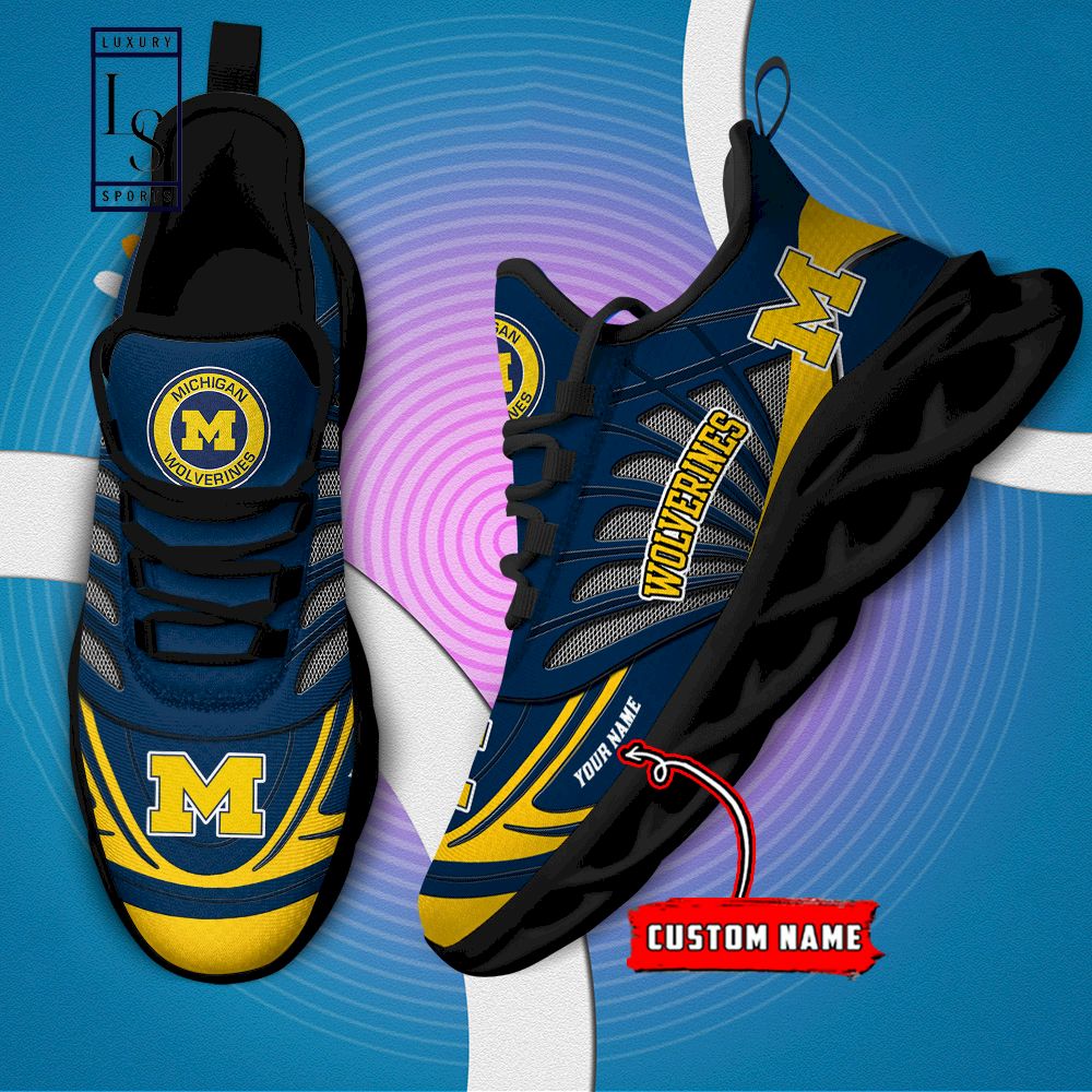 Michigan Wolverines Custom Name Max Soul Shoes