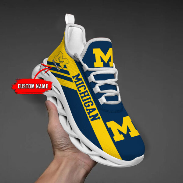 Michigan Wolverines Custom Name PERSONALIZED MAX SOUL SHOES DS004