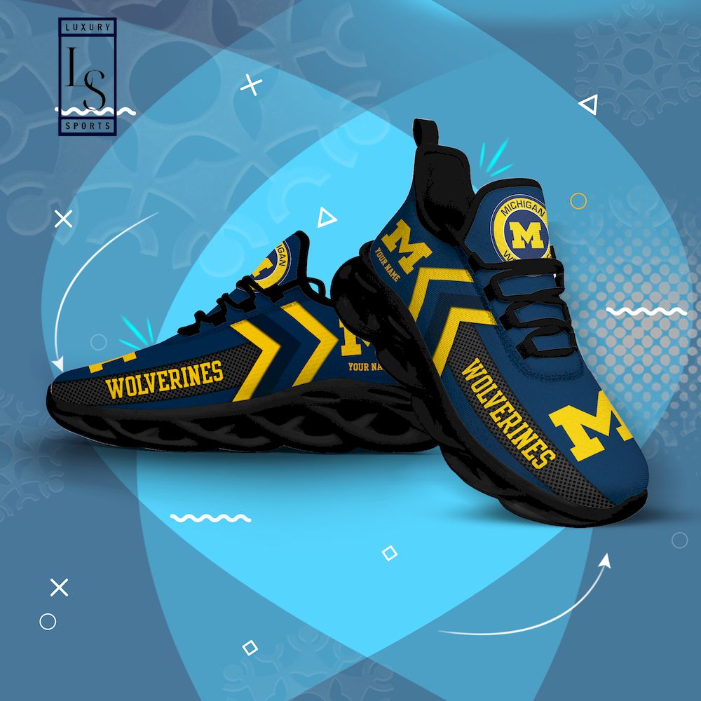 Michigan Wolverines Personalized Max Soul Shoes
