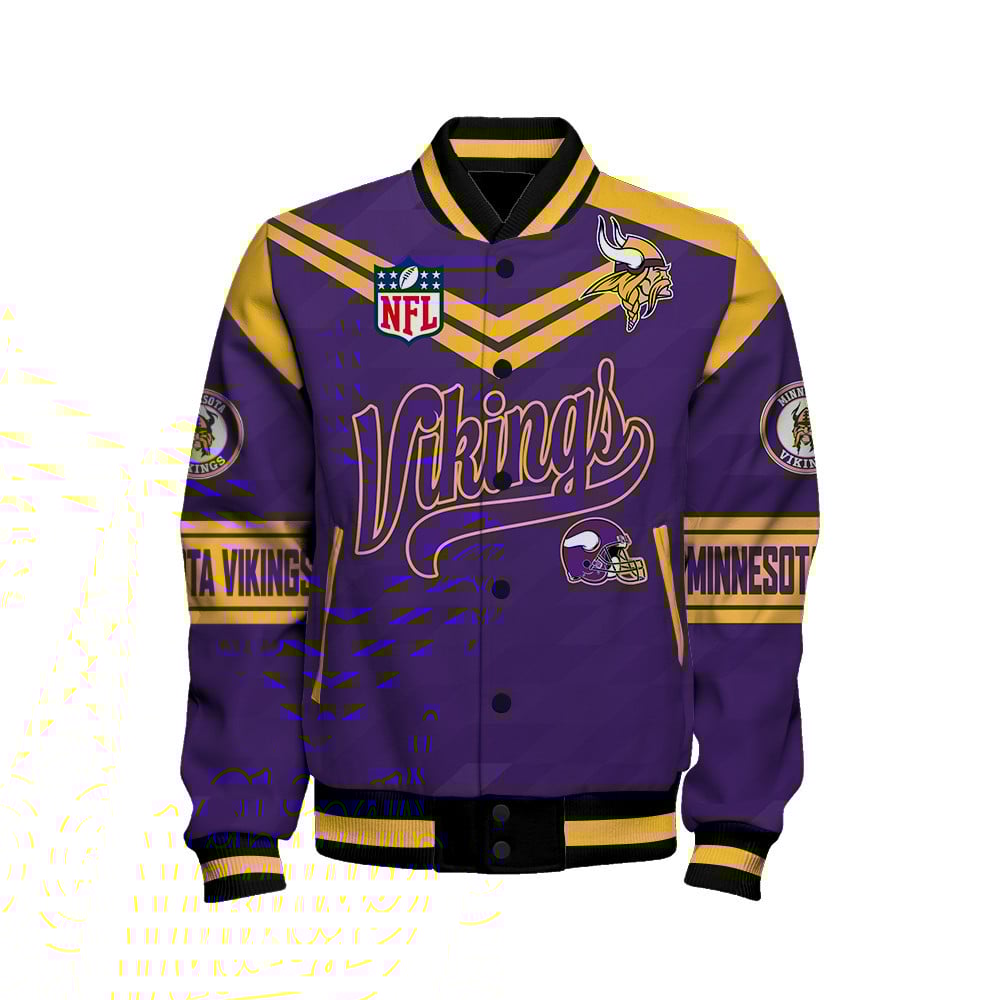 Minnesota Vikings American Football League Pattern Varsity Jacket SH1 V2
