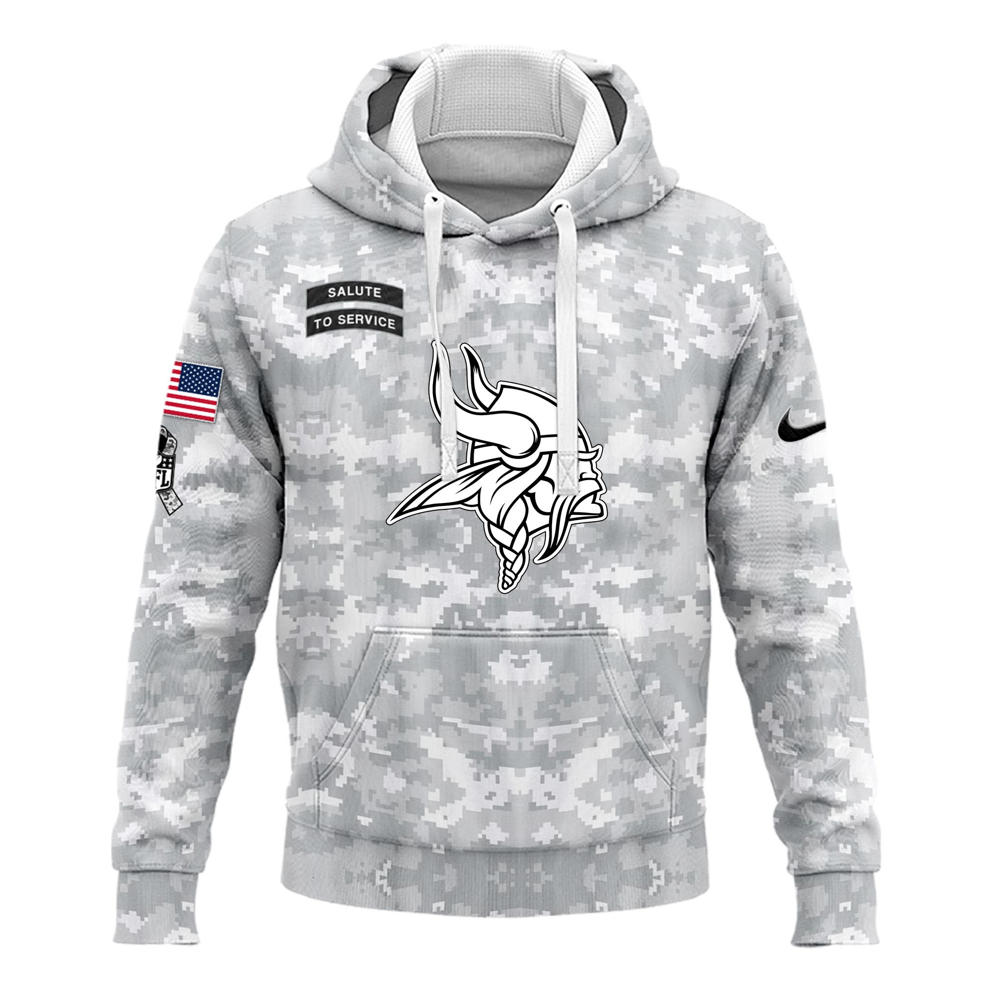Minnesota Vikings Arctic Camo Salute to Service Club Hoodie Edition