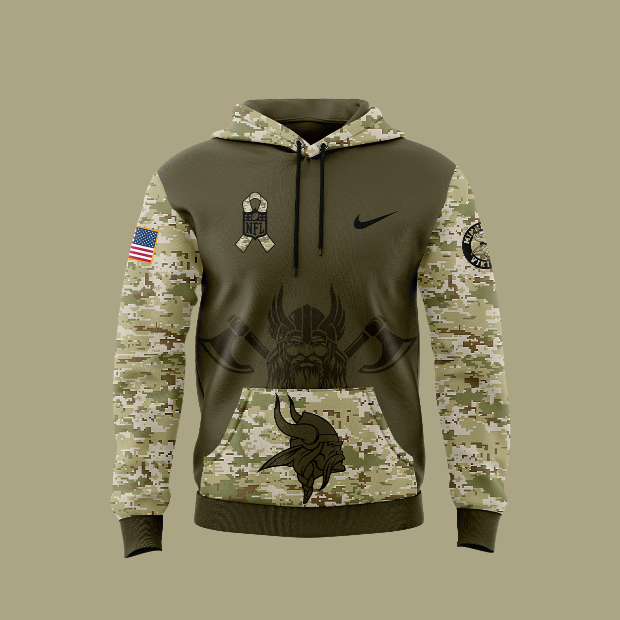 Minnesota Vikings Camo Salute to Service Hoodie V2