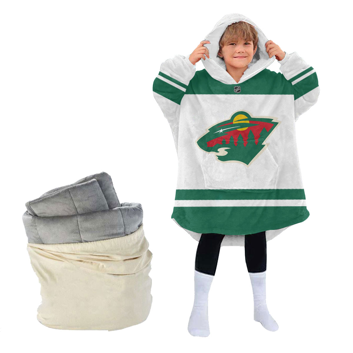 Minnesota Wild Personalized Blanket Hoodie Hoodie Snuggie Hoodies