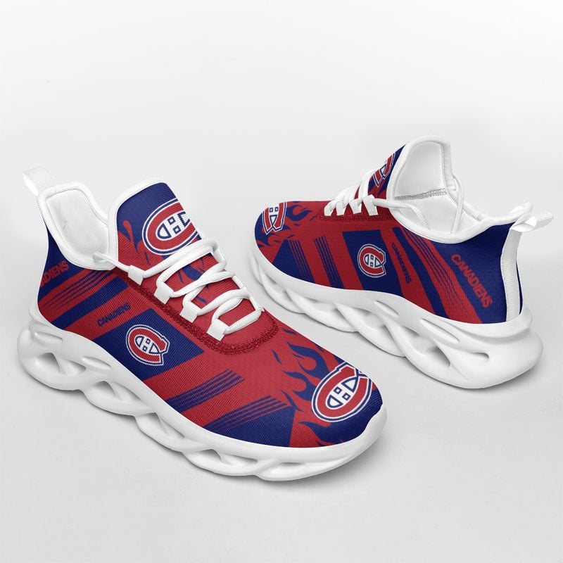 Montreal Canadiens Stripe and Fire Pattern Max Soul Shoes NEW019665