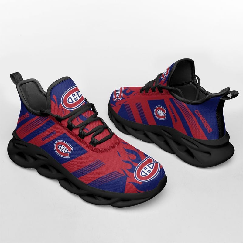 Montreal Canadiens Stripe and Fire Pattern Max Soul Shoes NEW019665