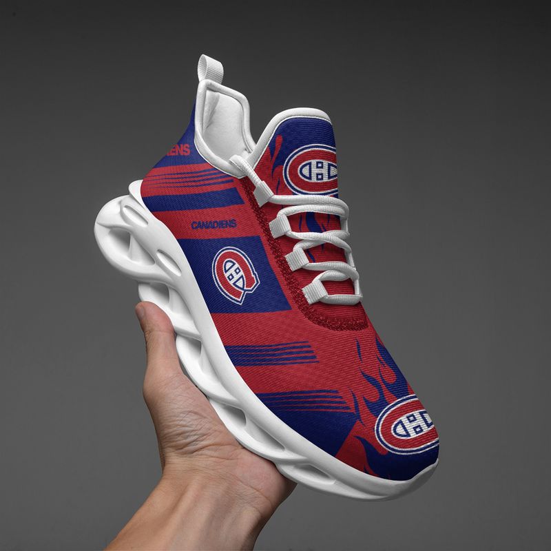Montreal Canadiens Stripe and Fire Pattern Max Soul Shoes NEW019665