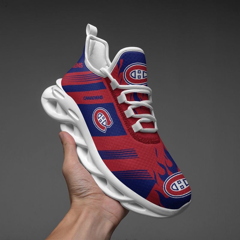 Montreal Canadiens Stripe and Fire Pattern Max Soul Shoes NEW019665
