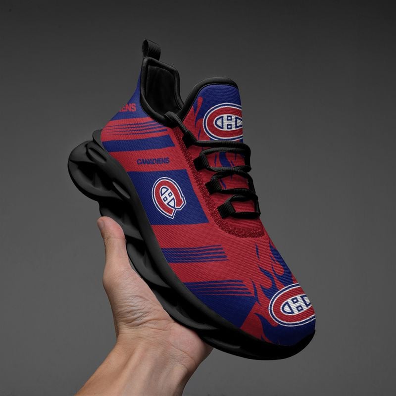 Montreal Canadiens Stripe and Fire Pattern Max Soul Shoes NEW019665