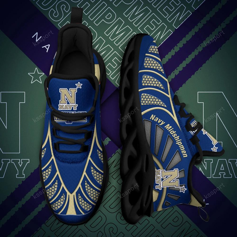 Navy Midshipmen Max Soul Clunky, Black And White Running Shoes