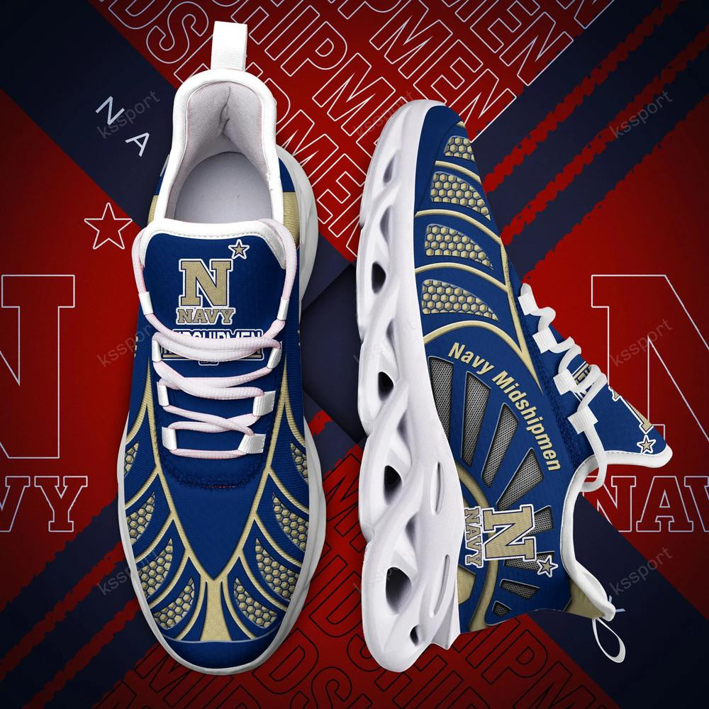 Navy Midshipmen Max Soul Clunky, Black And White Running Shoes