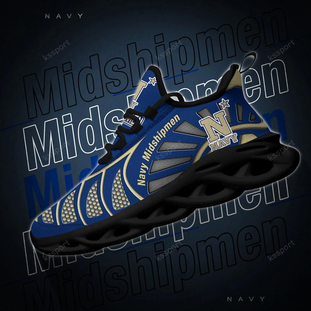 Navy Midshipmen Max Soul Clunky, Black And White Running Shoes
