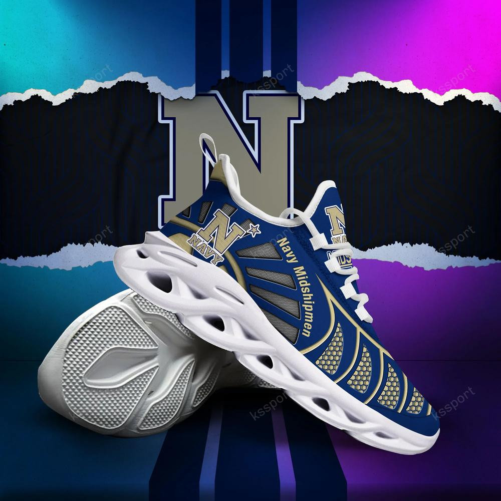 Navy Midshipmen Max Soul Clunky, Black And White Running Shoes