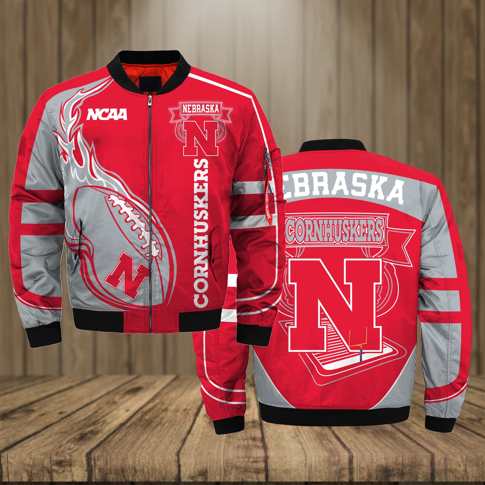 Nebraska Cornhuskers Jacket 3D Printed Fire Ball