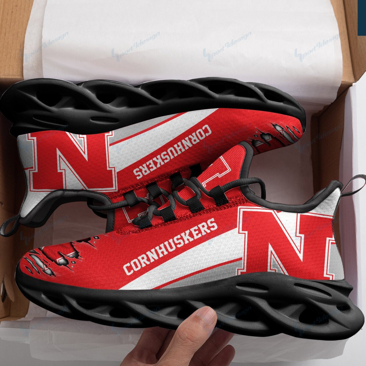 Nebraska Cornhuskers Max Soul YZ Running Sneakers 970