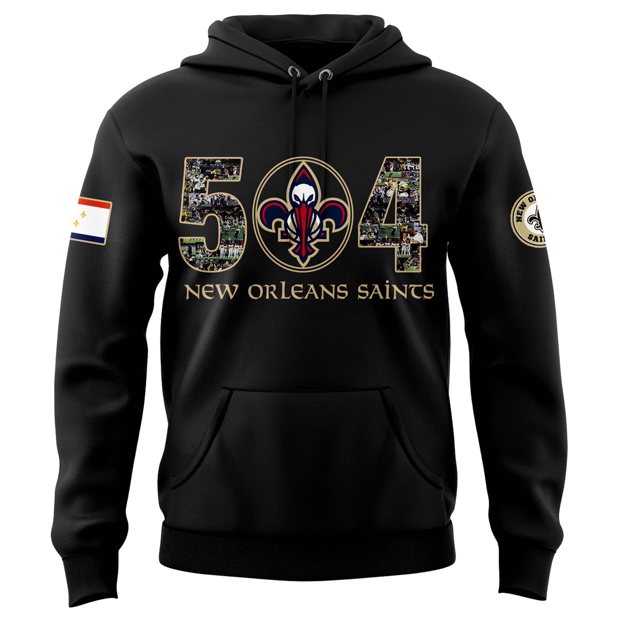 New Orleans Saints 504 Day Premium Pullover Hoodie