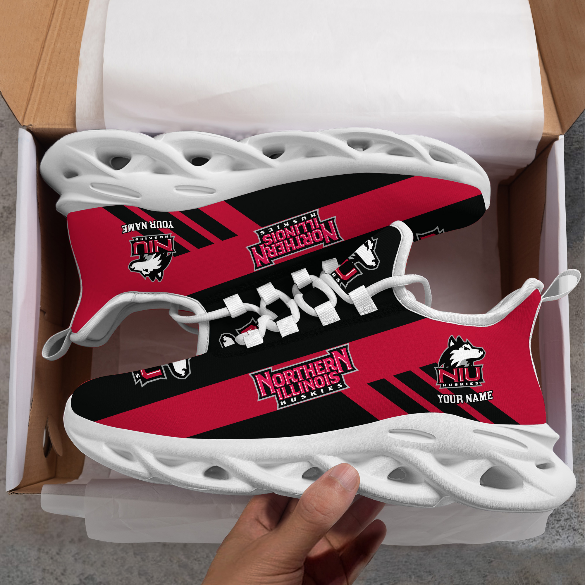 Northern Illinois Huskies Custom Name PERSONALIZED MAX SOUL SHOES DS004
