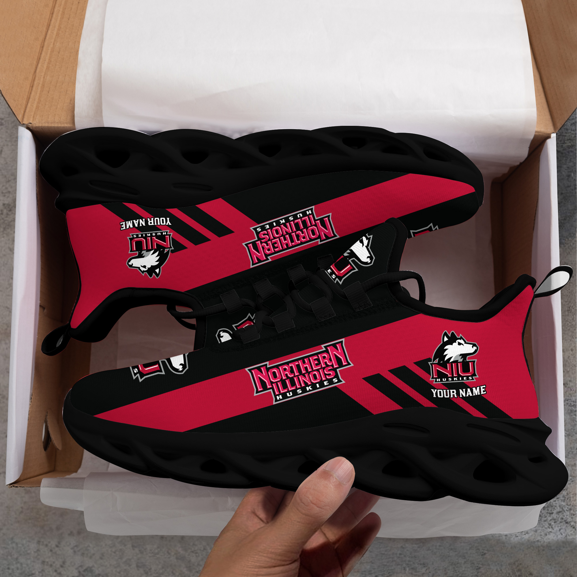 Northern Illinois Huskies Custom Name PERSONALIZED MAX SOUL SHOES DS004