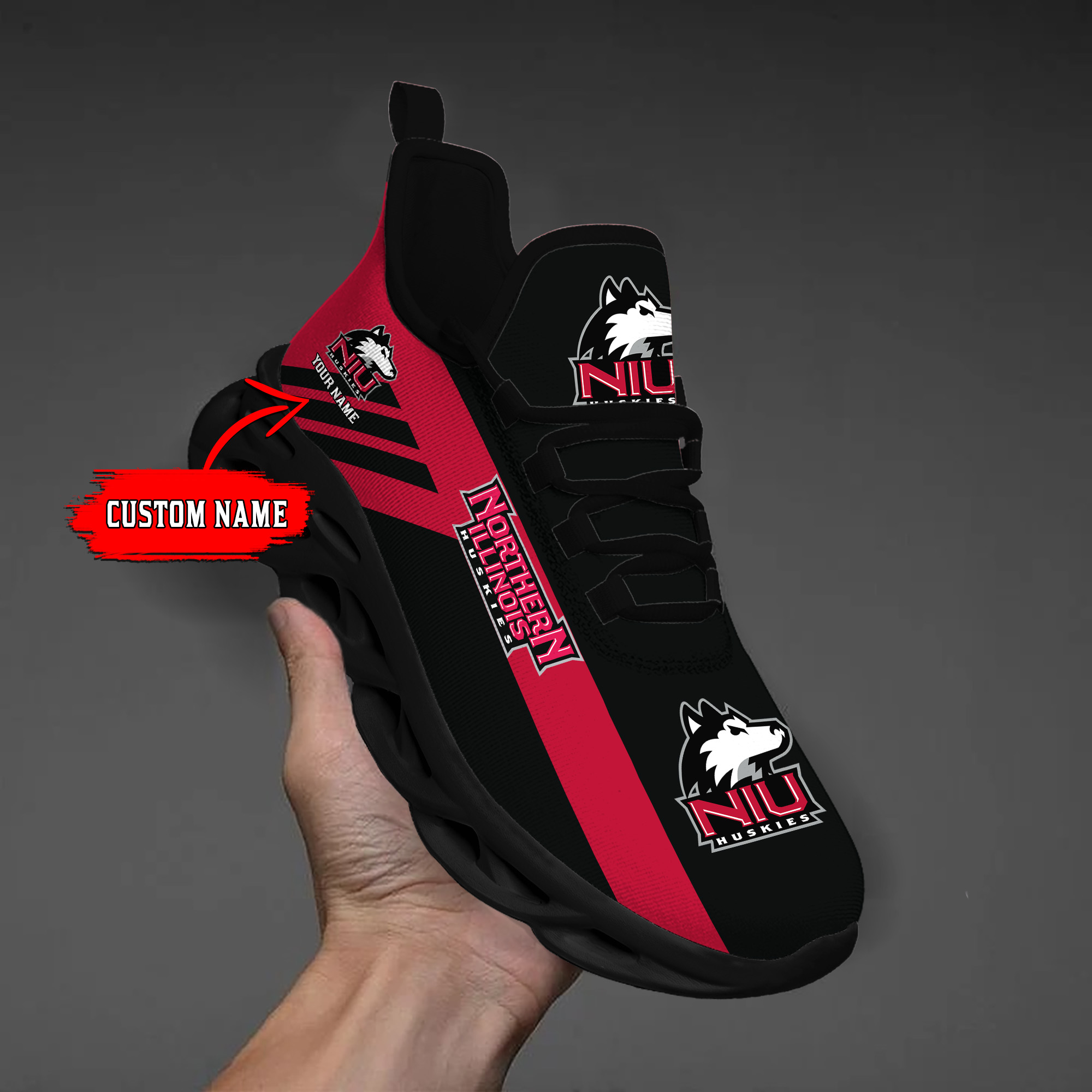 Northern Illinois Huskies Custom Name PERSONALIZED MAX SOUL SHOES DS004